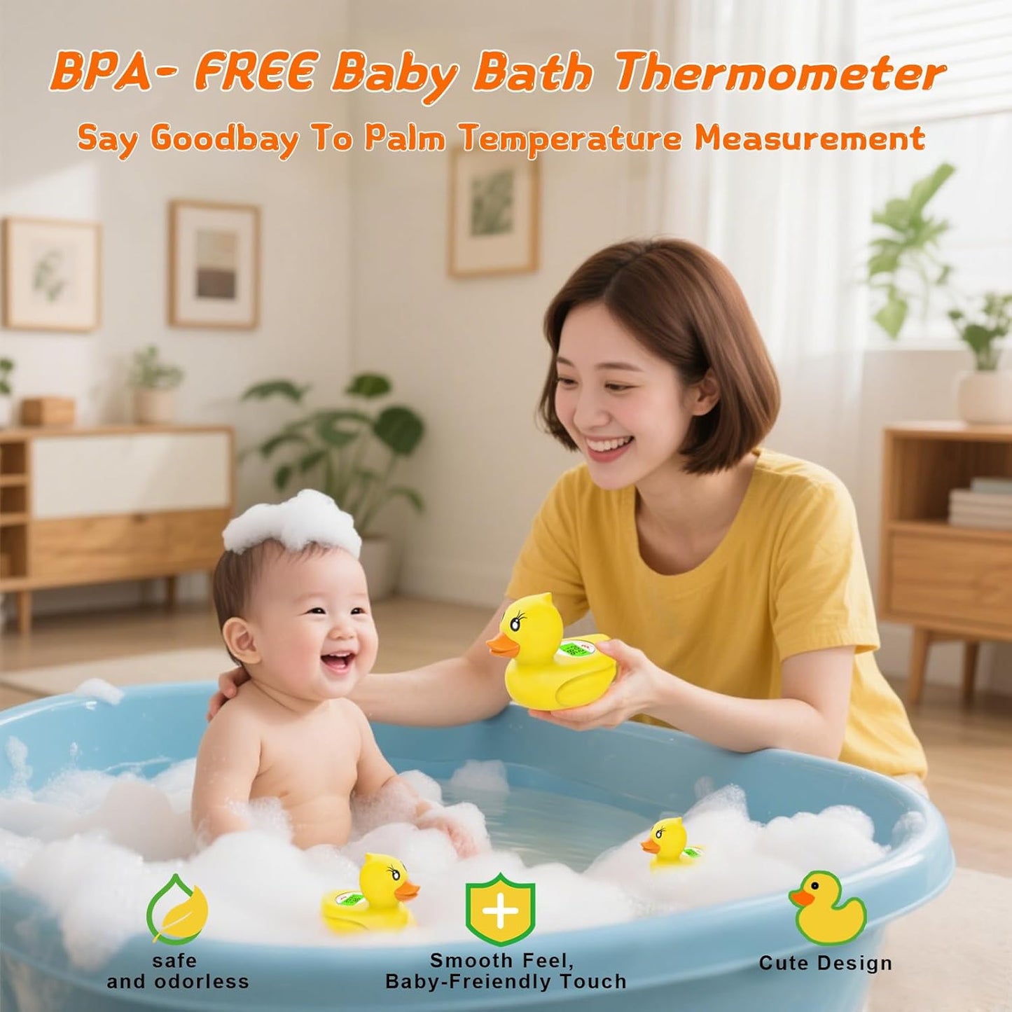 AquaVeilig Baby Bath Thermometer - Accurate Digital Water Temp Gauge