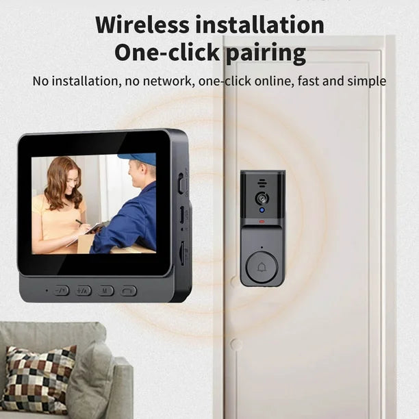 Wireless Video Doorbell with 4.3 Screen and Long Battery Life