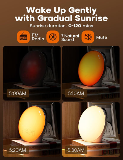 Wake Up Light Alarm Clock with Sunrise Simulation
