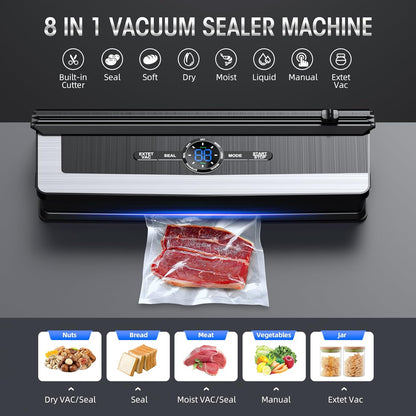Automatic Food Sealer with Built-In Cutter