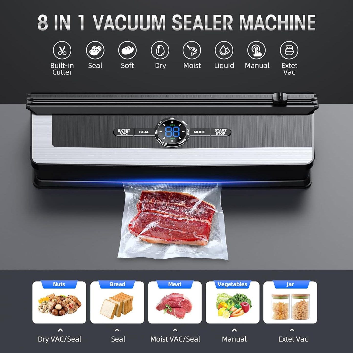 Automatic Food Sealer with Cutter and Vacuum Pump