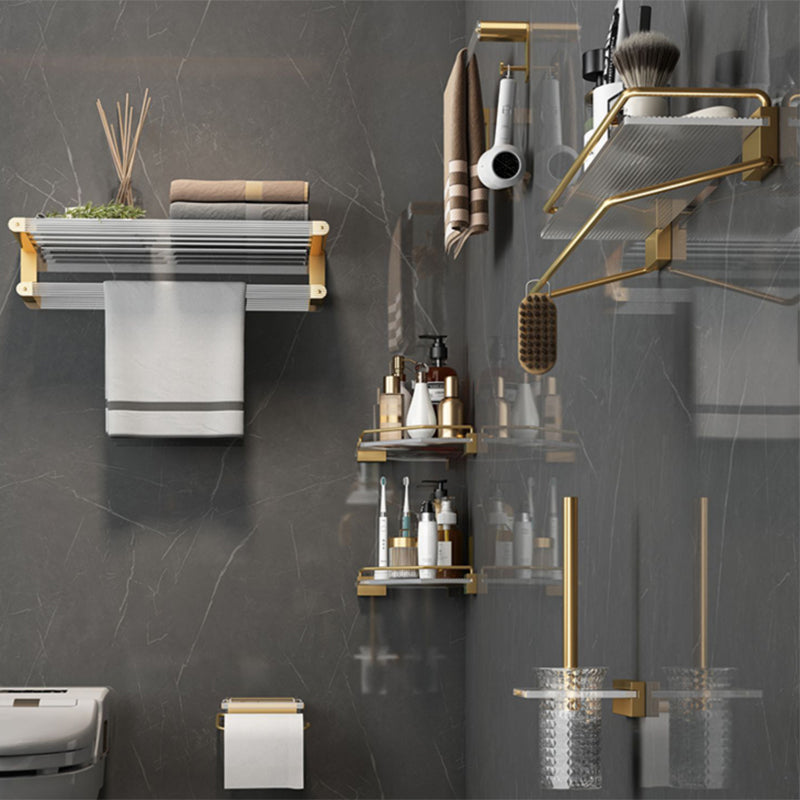 Luxury Gold Bathroom Shelf Towel Holder Accessory Set