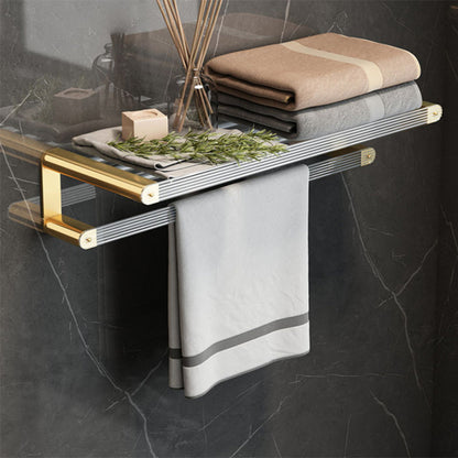 Luxury Gold Bathroom Shelf Towel Holder Accessory Set