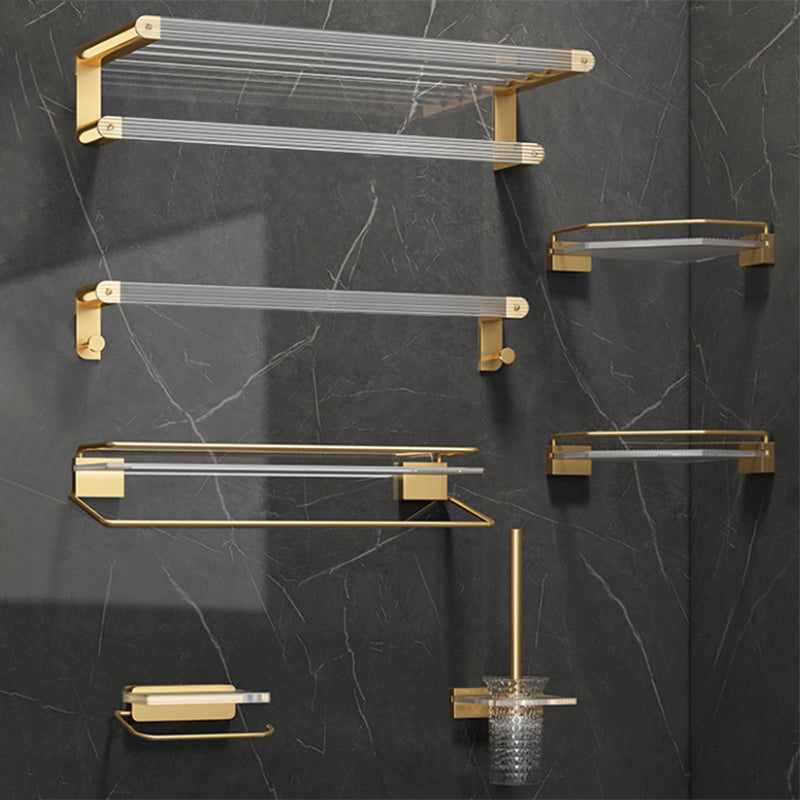 Luxury Gold Bathroom Shelf Towel Holder Accessory Set