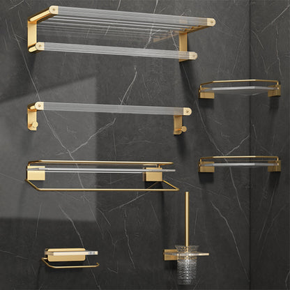 Luxury Gold Bathroom Shelf Towel Holder Accessory Set