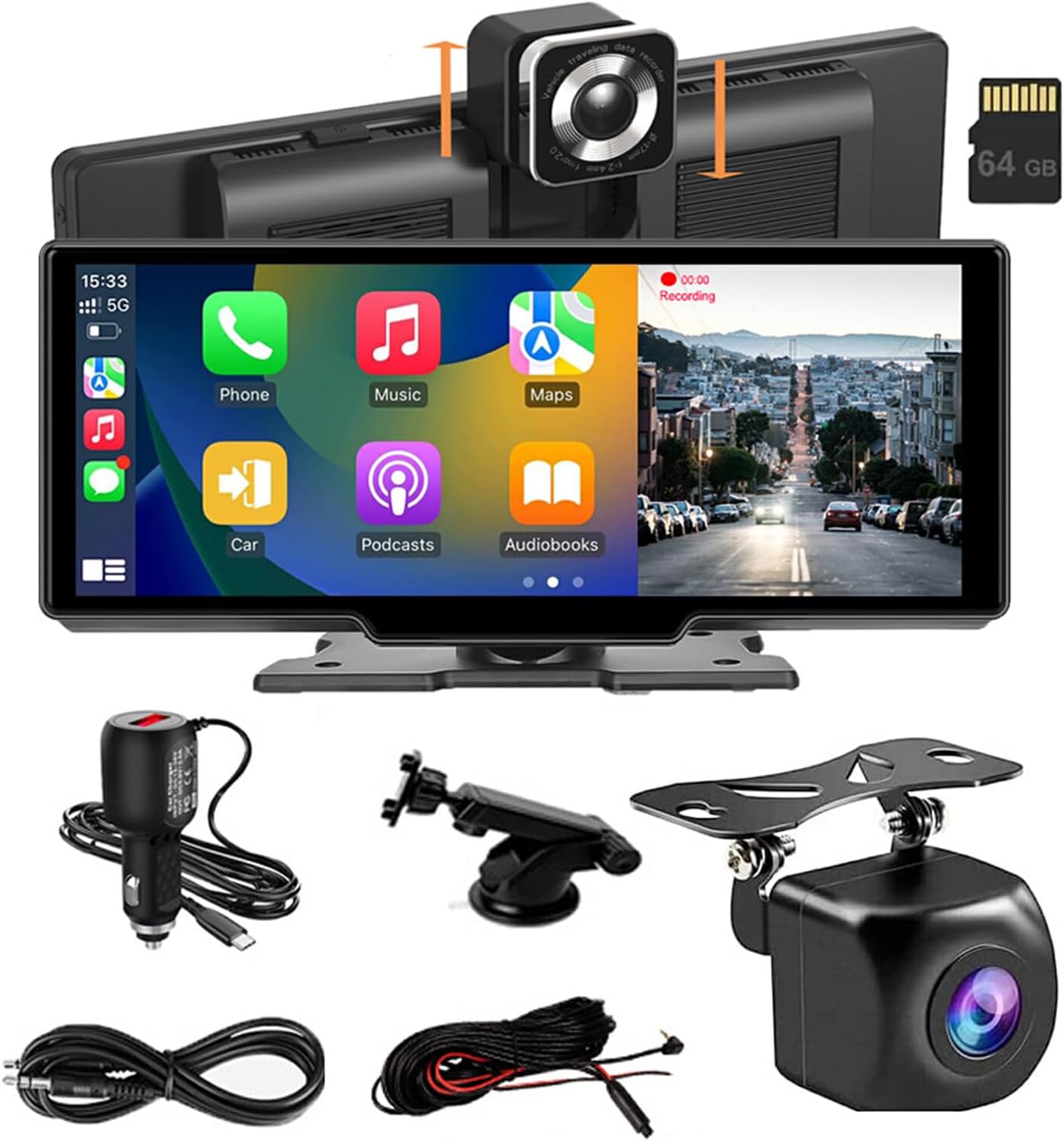 Premium Car Infotainment System with CarPlay and Camera