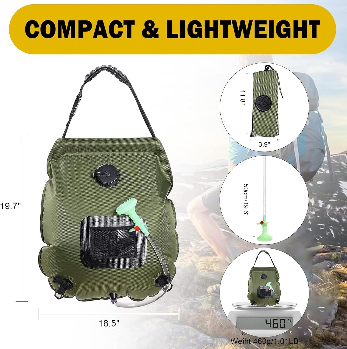 Portable Solar Heated Shower Bag