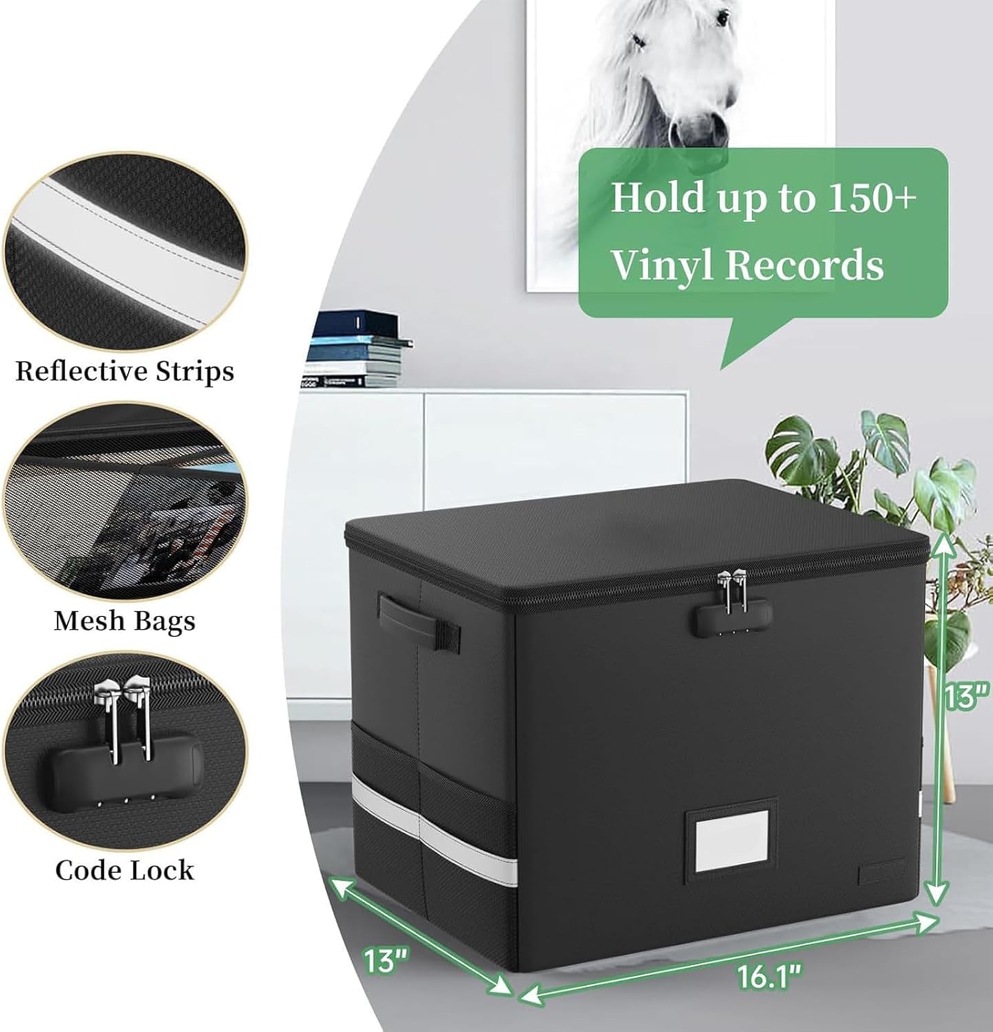 Durable Vinyl Record Storage Box - Waterproof Case