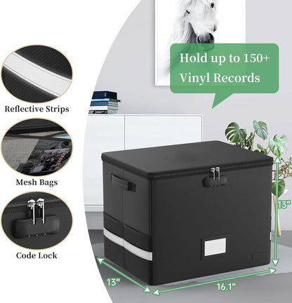 Durable Vinyl Record Storage Box - Waterproof Case