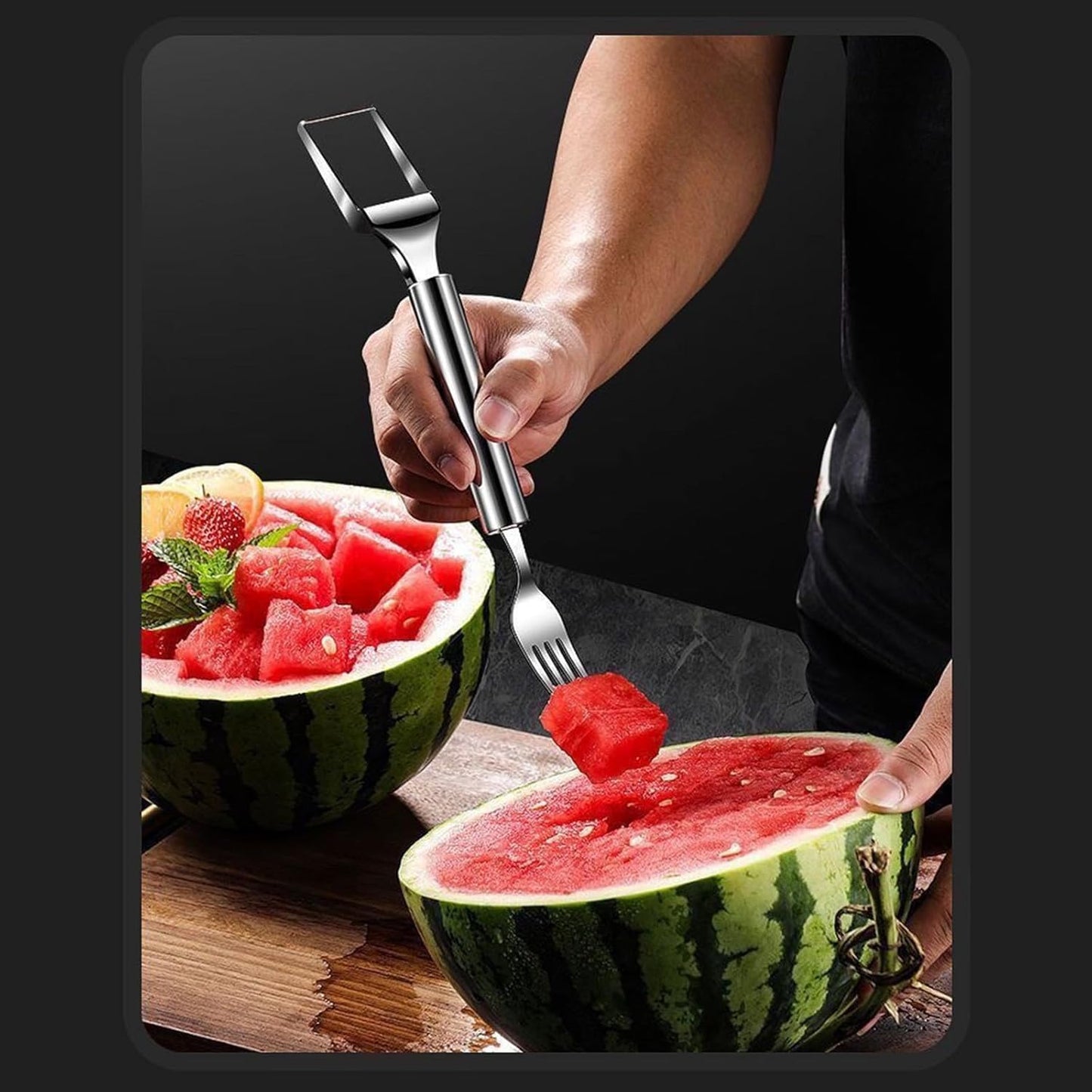 Easy Fruit Watermelon Cutter Fork Tool