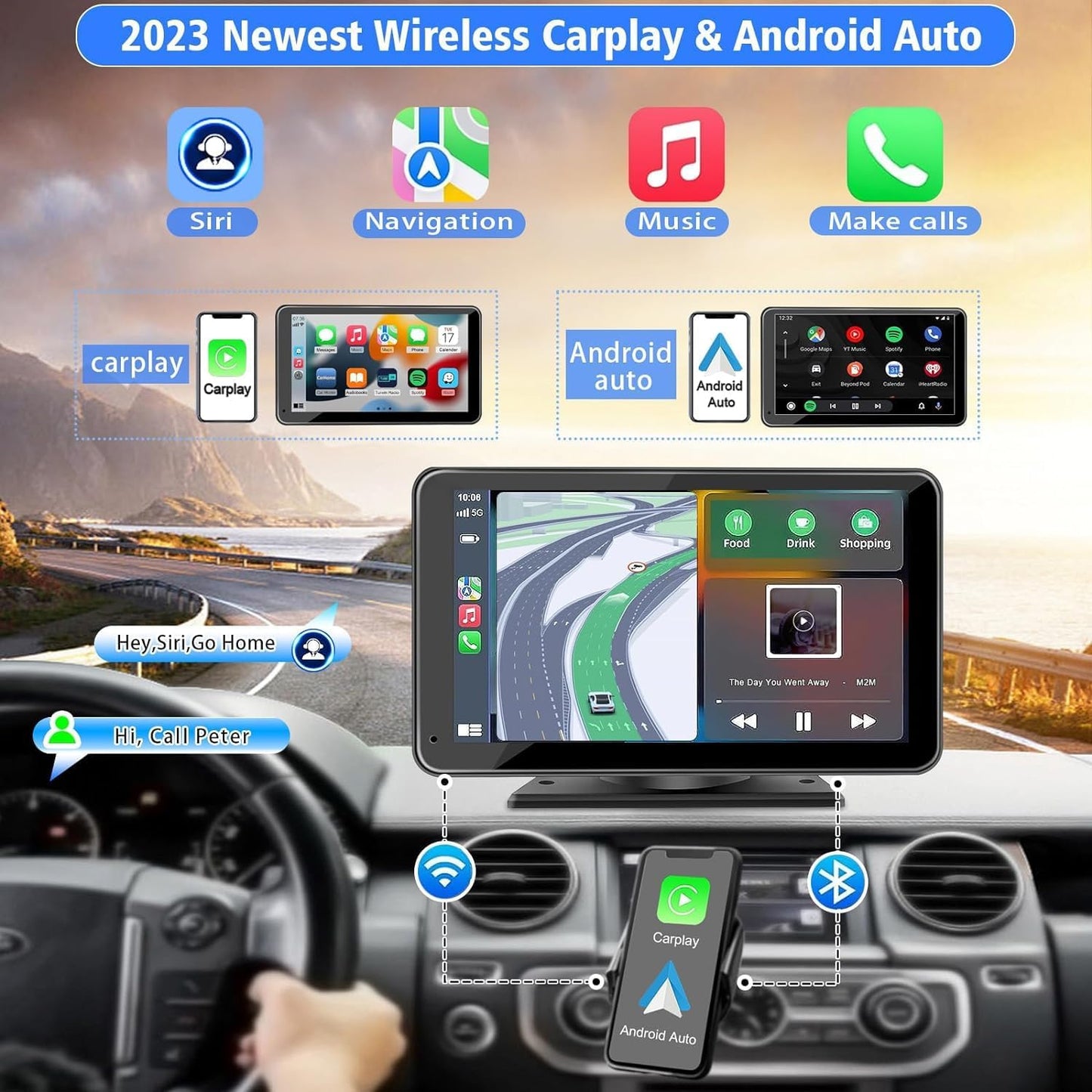 Universal 7 Touchscreen Car Radio with Bluetooth Connectivity