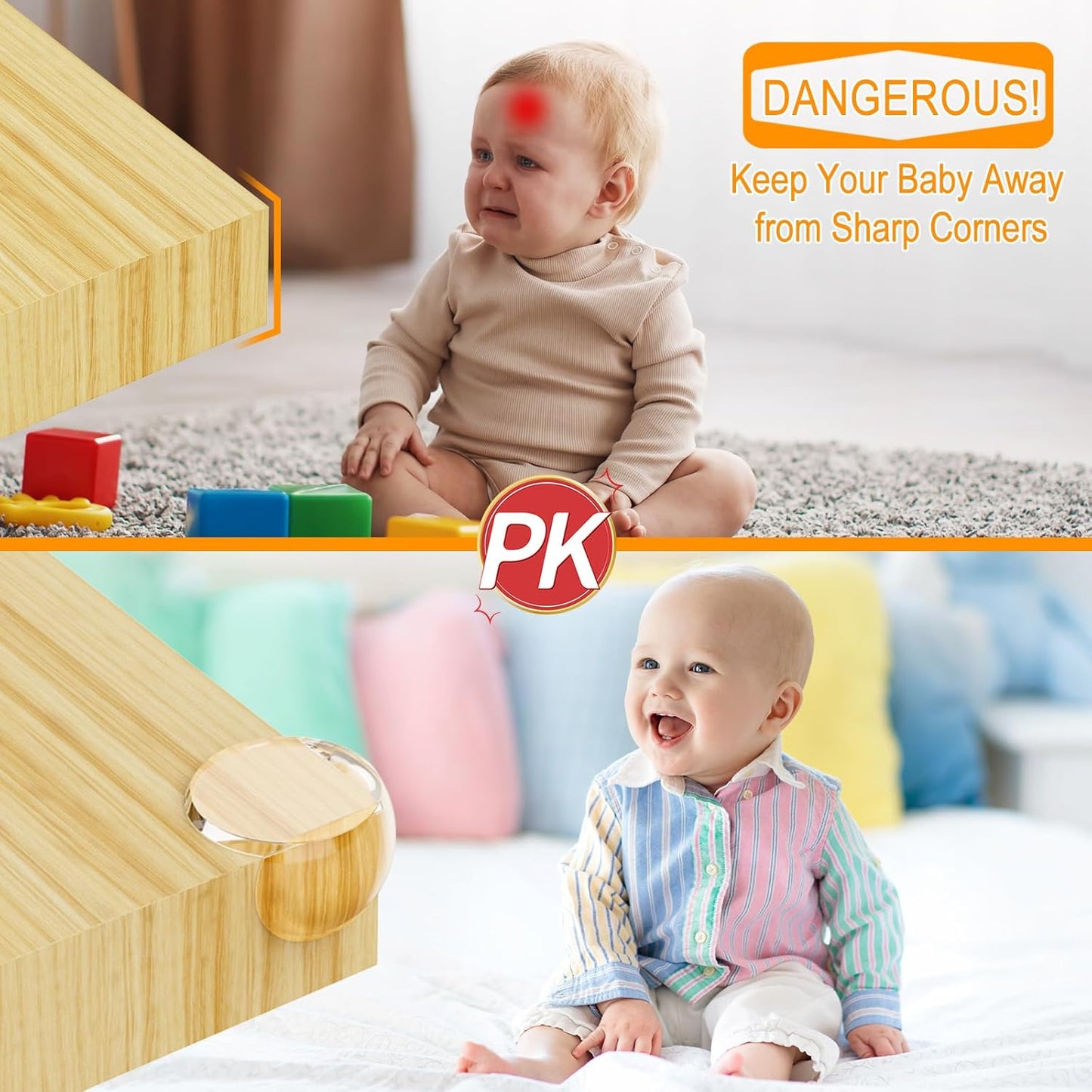 Soft Baby Table Corner Guards, 16 Pack Adhesive Protectors
