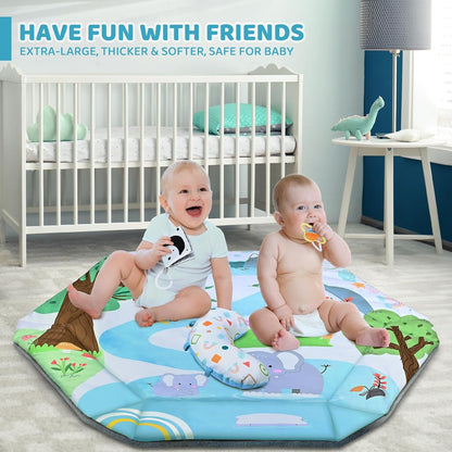 Soft Play Gym Mat with Balls and Toys for Babies