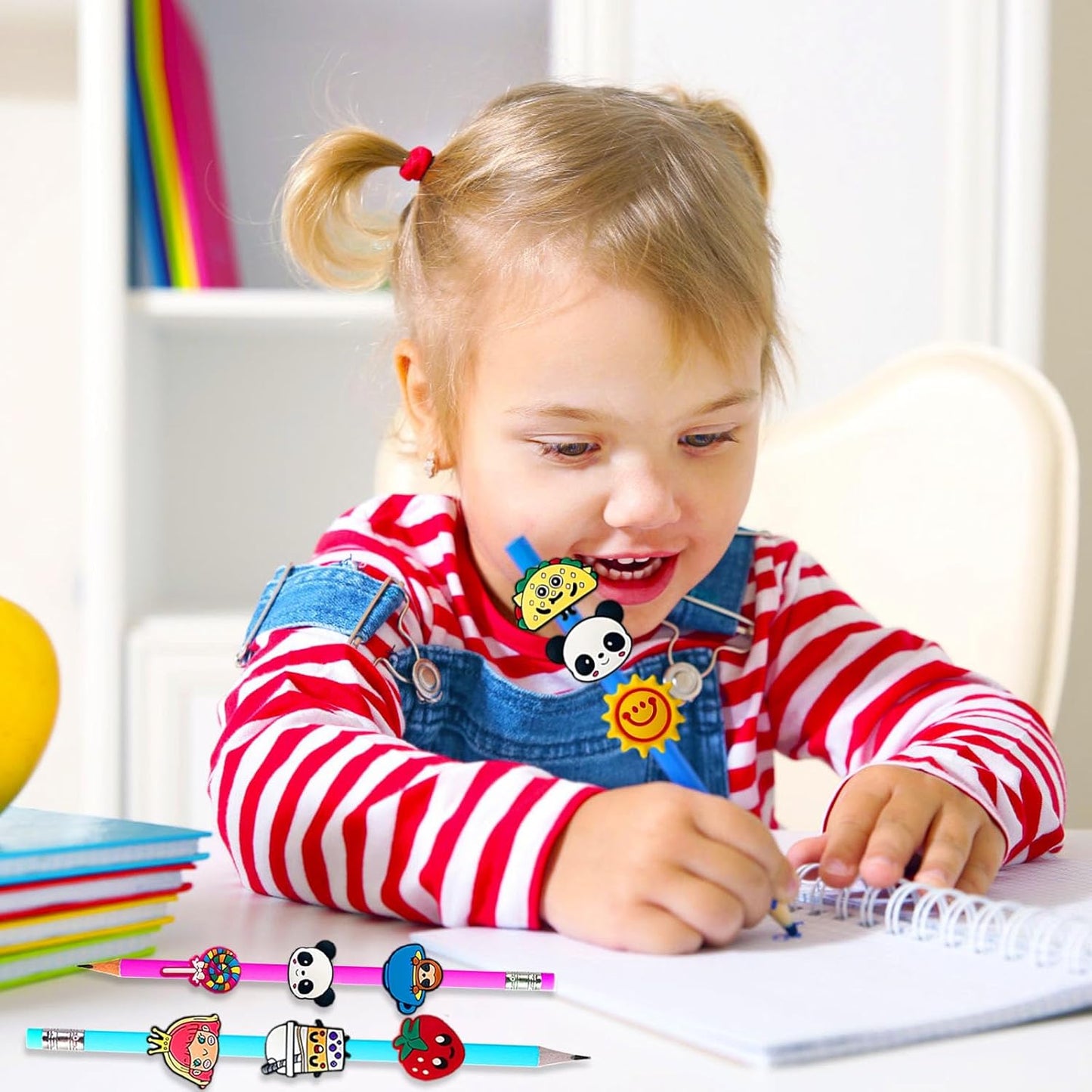 Colorful Pencil Topper Decorations 100 Pack