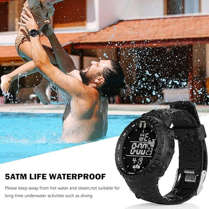 Rugged Men's Water Resistant Sports Watch with LED Light