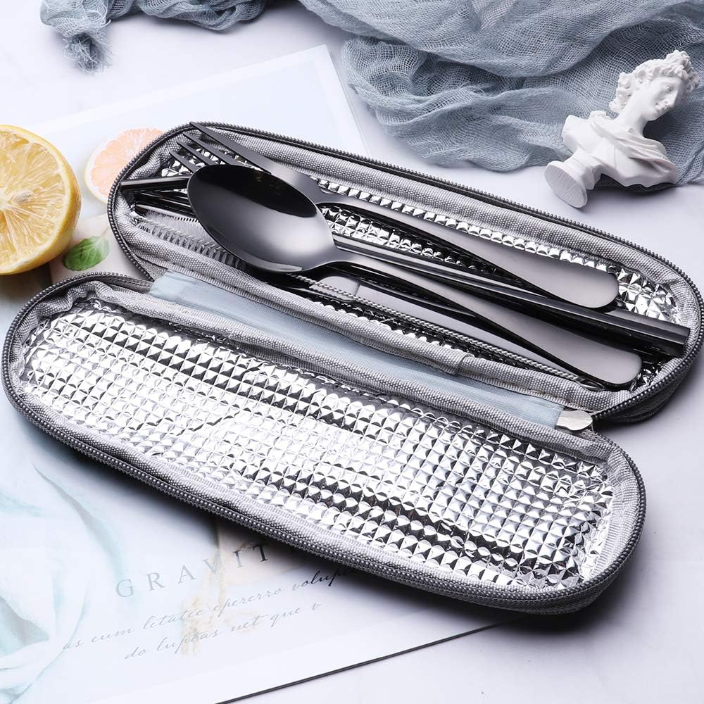 Portable 4-Piece Stainless Steel Travel Cutlery Set