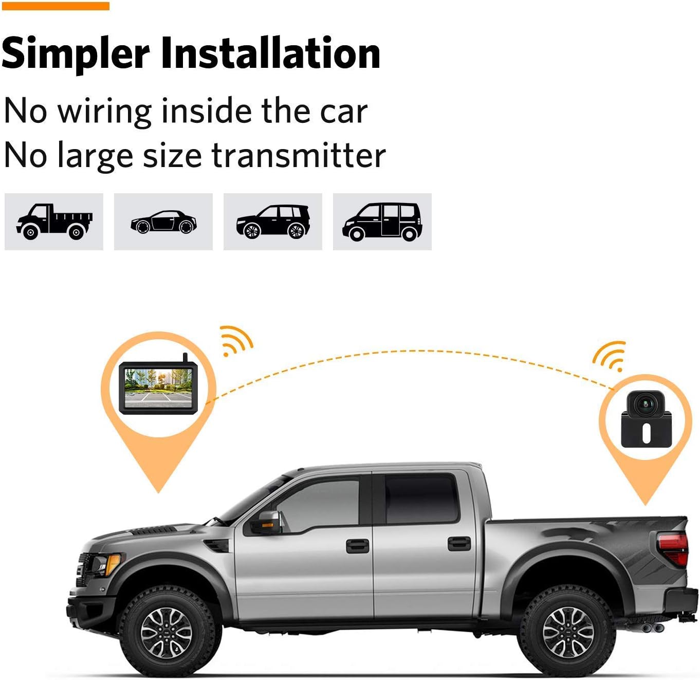 Car Backup Camera System with 5 or 7 Screen