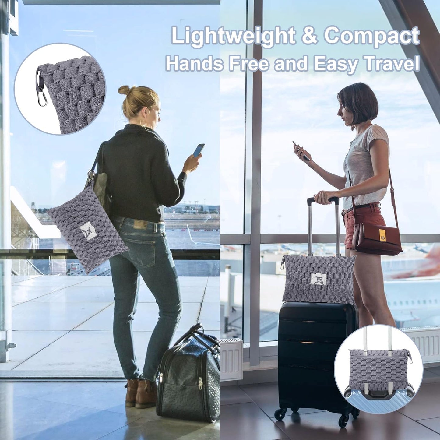 Portable Travel Blanket with Pillow Case and Bag