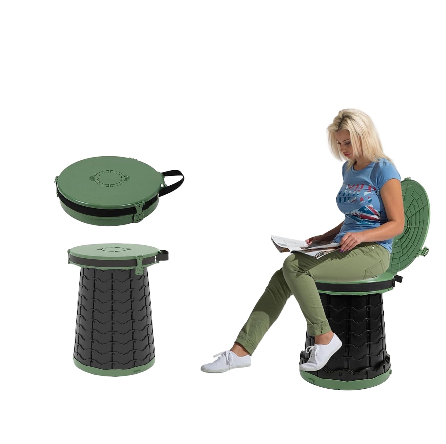 Compact Portable Camping Toilet with Adjustable Seat