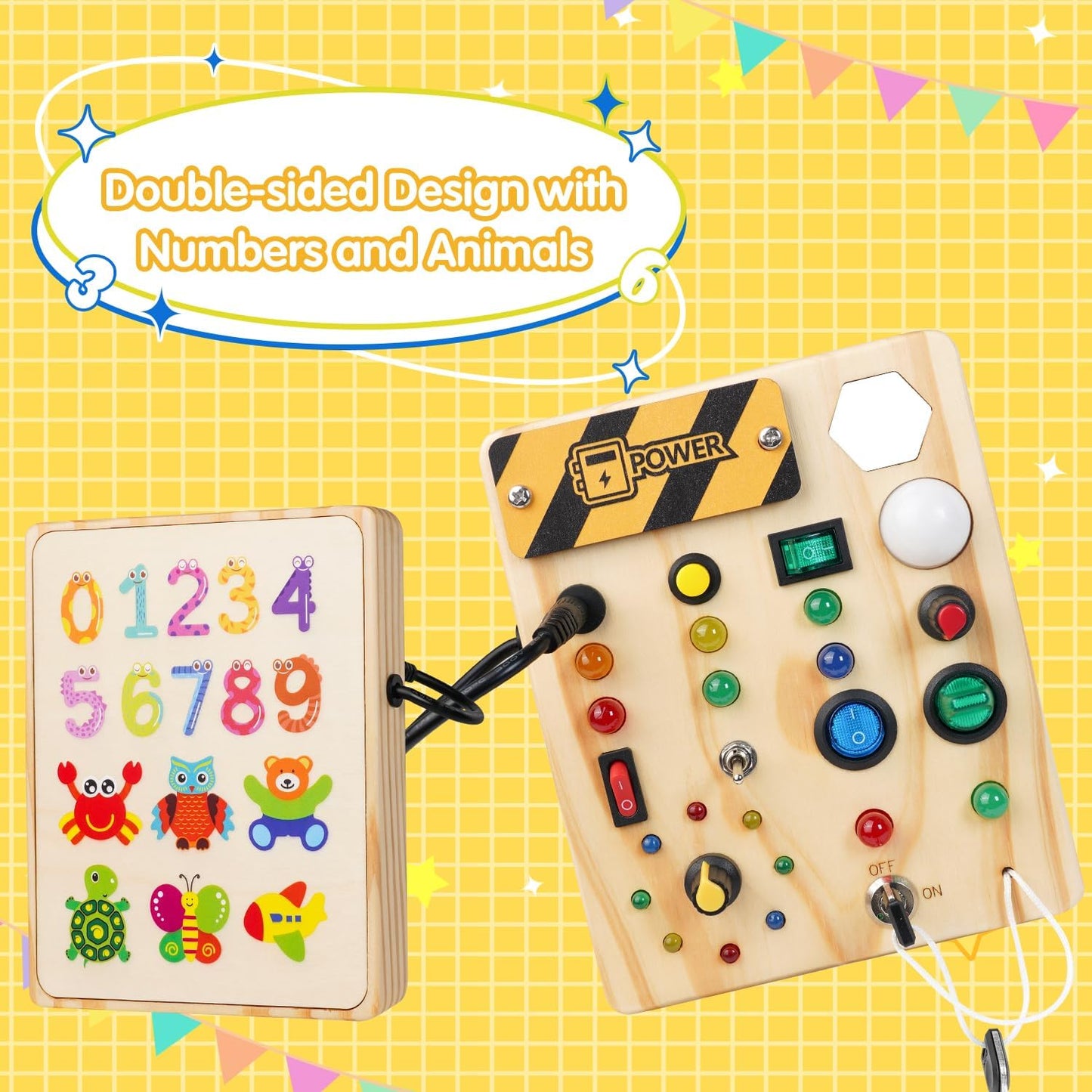 Colorful Learning Peg Board with LED Lights for Kids