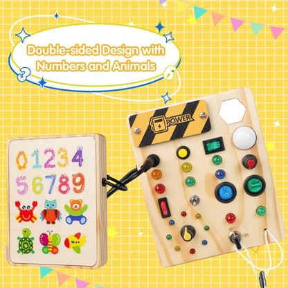 Colorful Kids Learning Pin Board with Fun Lights