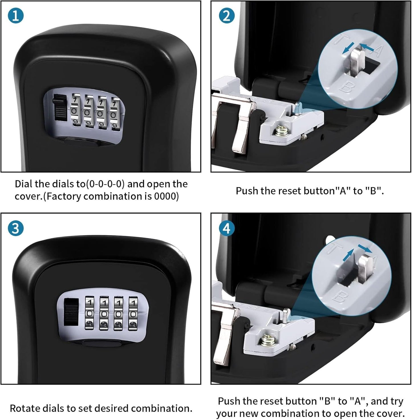 Secure Wall Mount Key Box with 4 Digit Code Lock