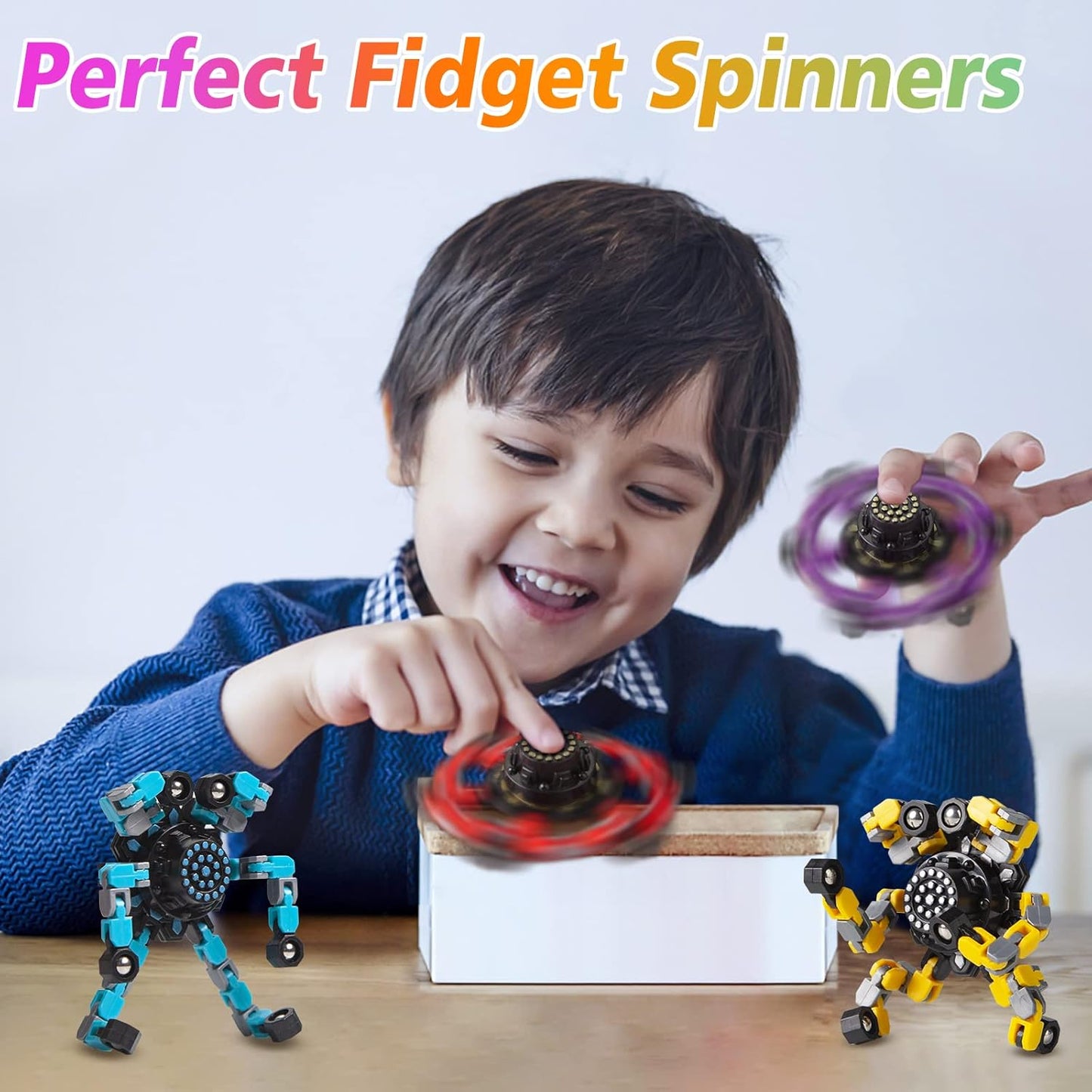 Fun Colorful Fidget Spinner Set 4 Pack