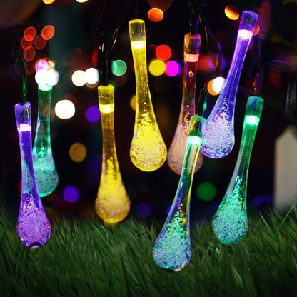 Colorful Solar Powered Water Drop Lights