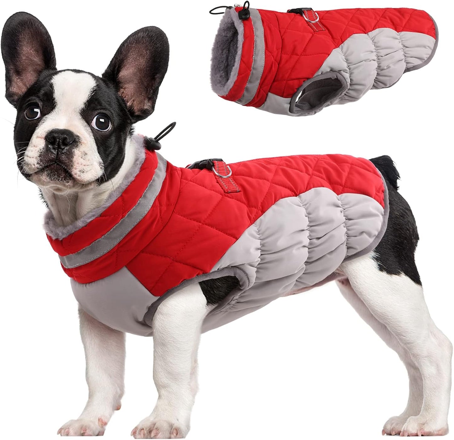 Waterproof Reflective Dog Coat with Fleece Lining