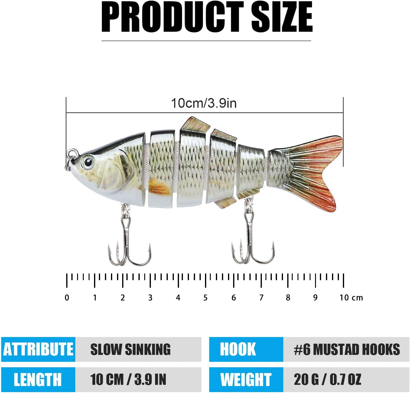 Realistic 6-Part Artificial Fishing Baits