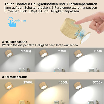 Bright Wireless LED Wall Lamp with Remote