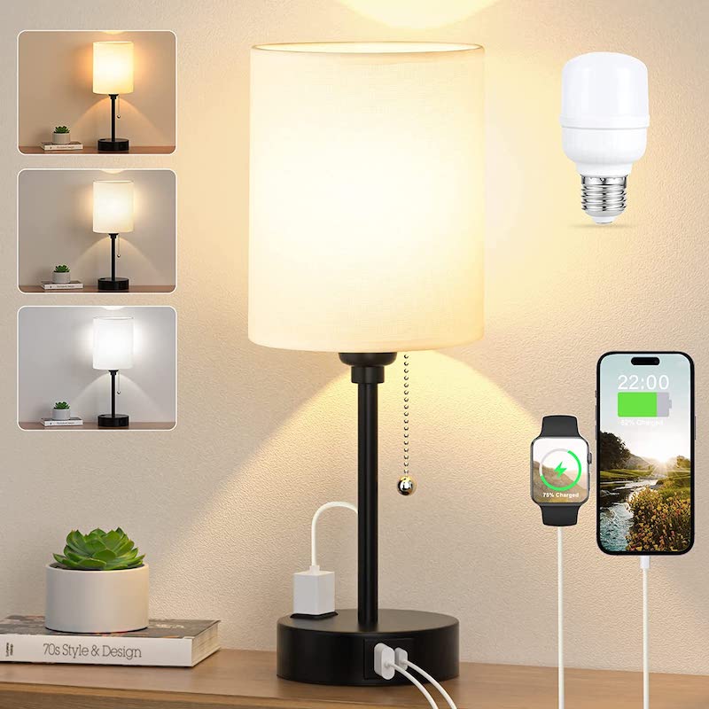 Stylish Desk Lamp with USB Charging and Color Options