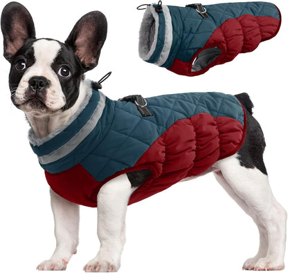 Waterproof Reflective Dog Coat with Fleece Lining