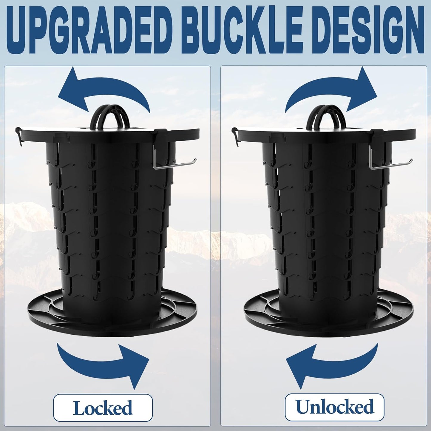Compact Portable Camping Toilet with Adjustable Seat