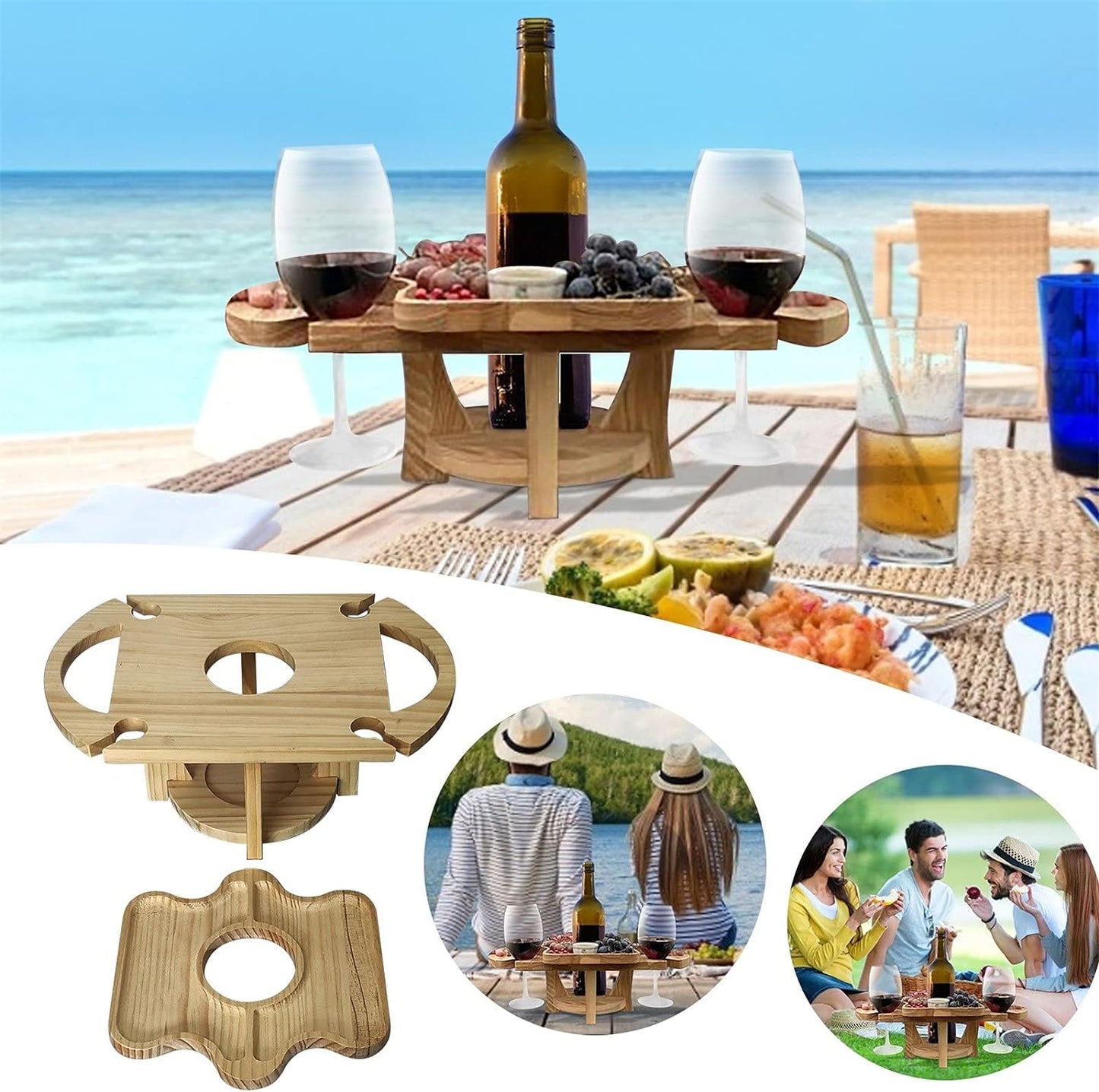 Space Saving 2-in-1 Wine and Fruit Table Holder - Fesara