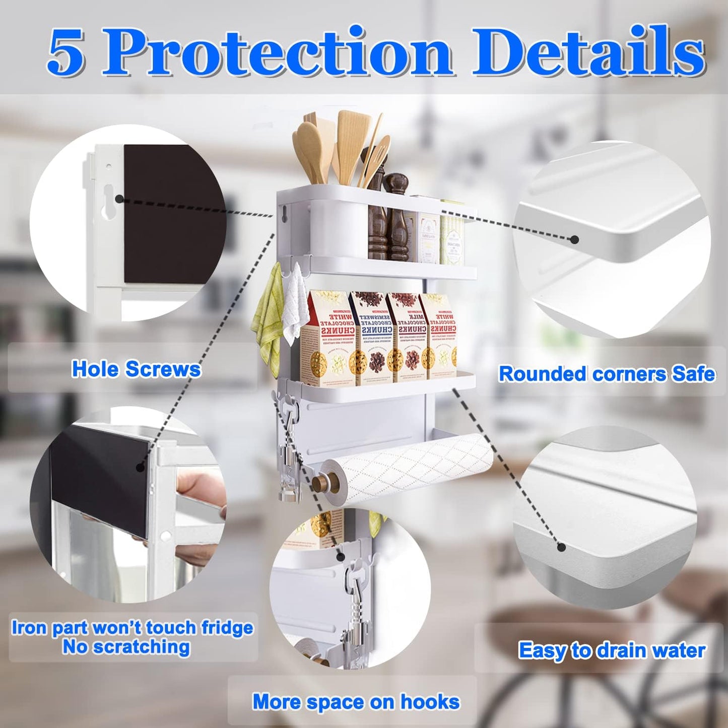 Space Saving Fridge Spice Organizer with Towel Holder