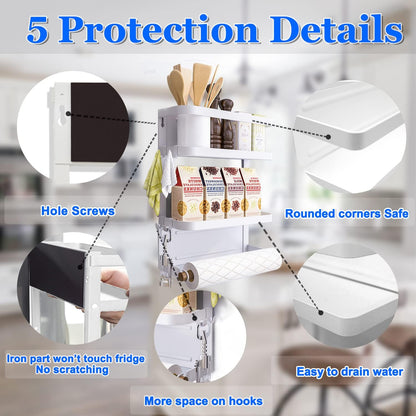 Space Saving Fridge Spice Organizer with Towel Holder