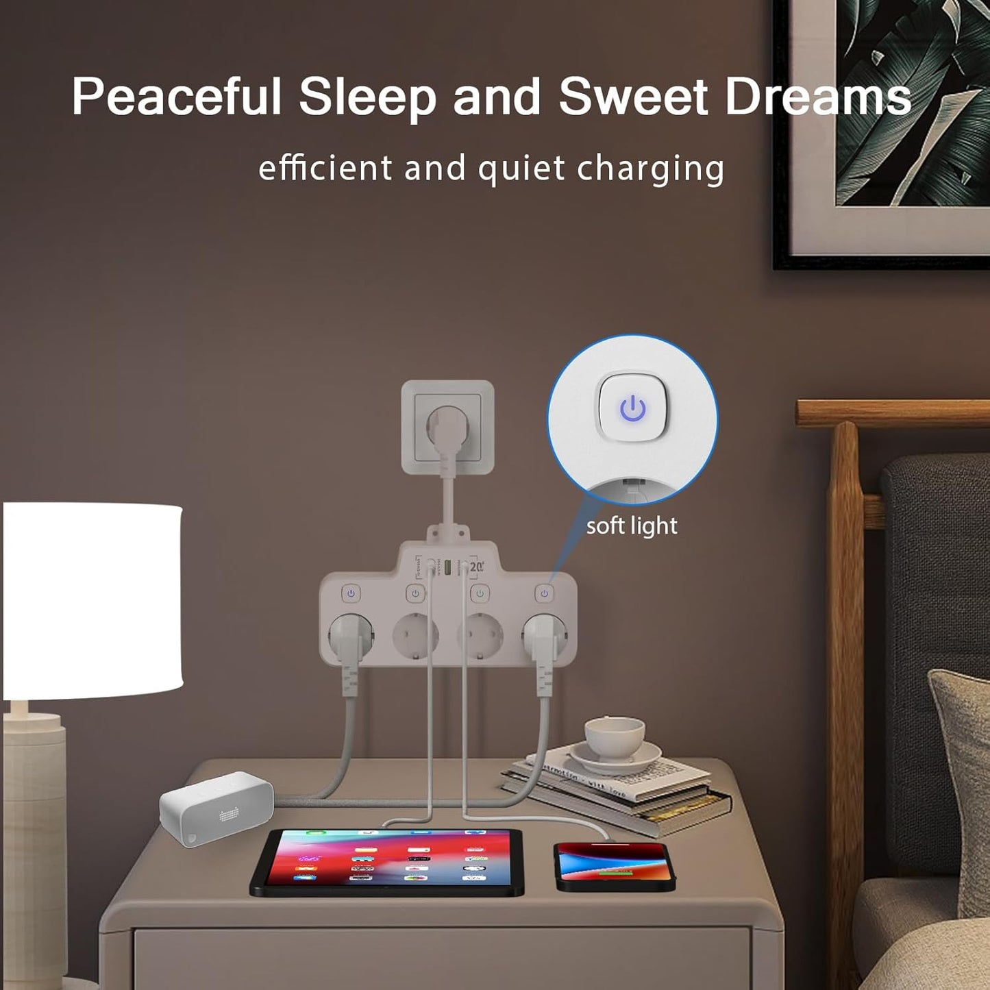 Flexible Wall Mount Outlet with USB Charging Station
