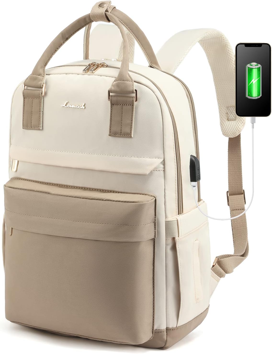 Waterproof 17-Inch Laptop Backpack with USB Charger - Fesara