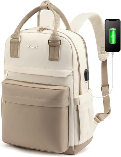 Waterproof 17-Inch Laptop Backpack with USB Charger - Fesara