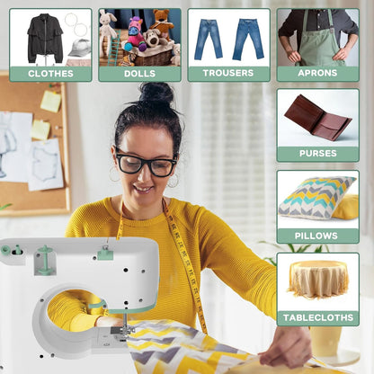 Compact Sewing Machine with 12 Stitches & Free Arm