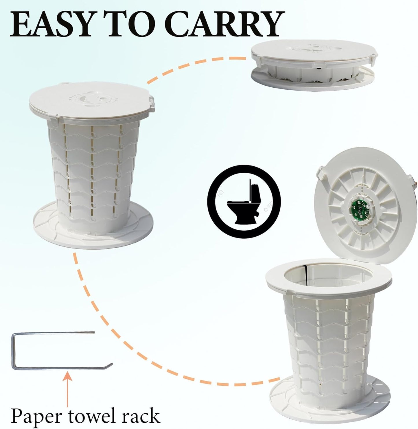 Compact Portable Camping Toilet with Adjustable Seat