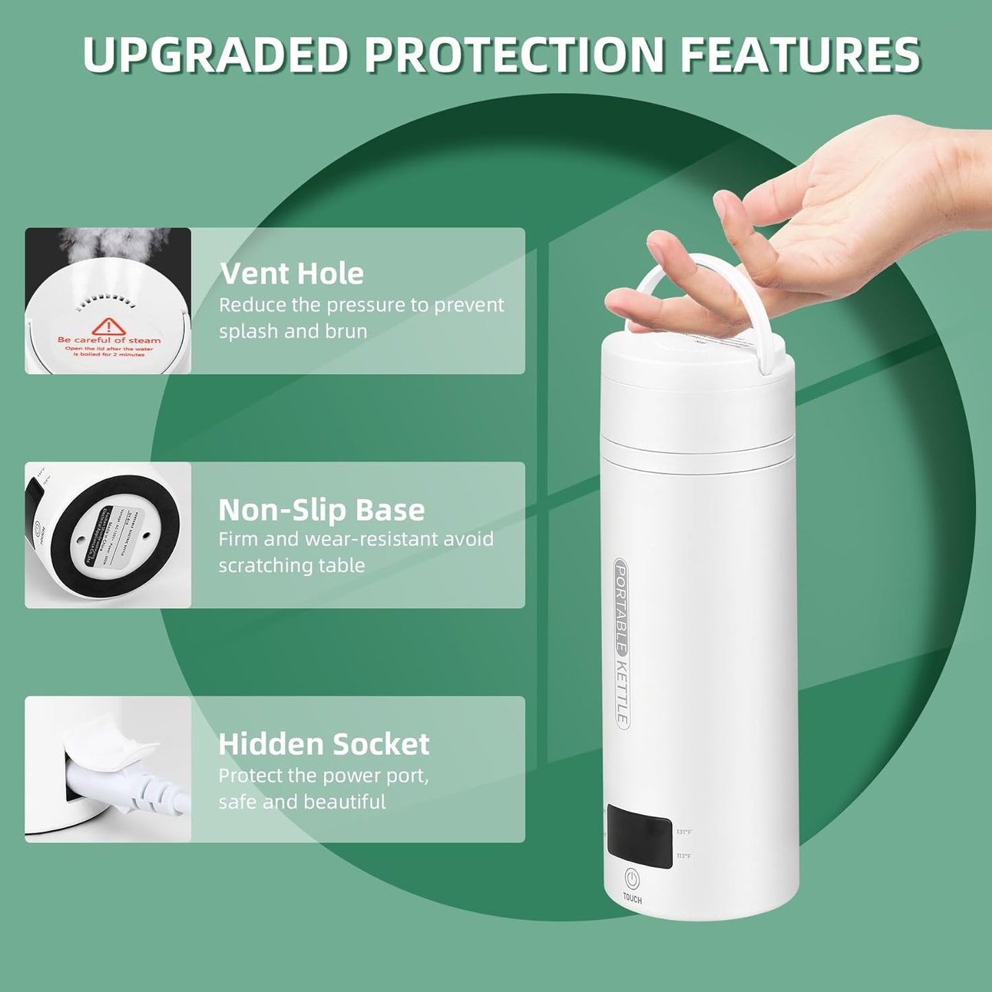 Compact Travel Electric Kettle with LCD Display