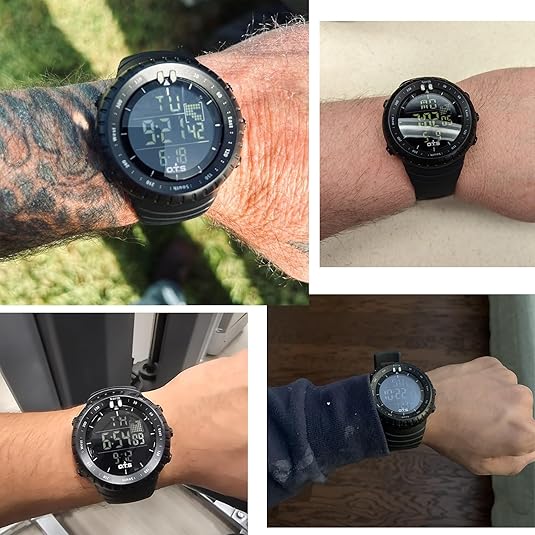 Rugged Men's Water Resistant Sports Watch with LED Light