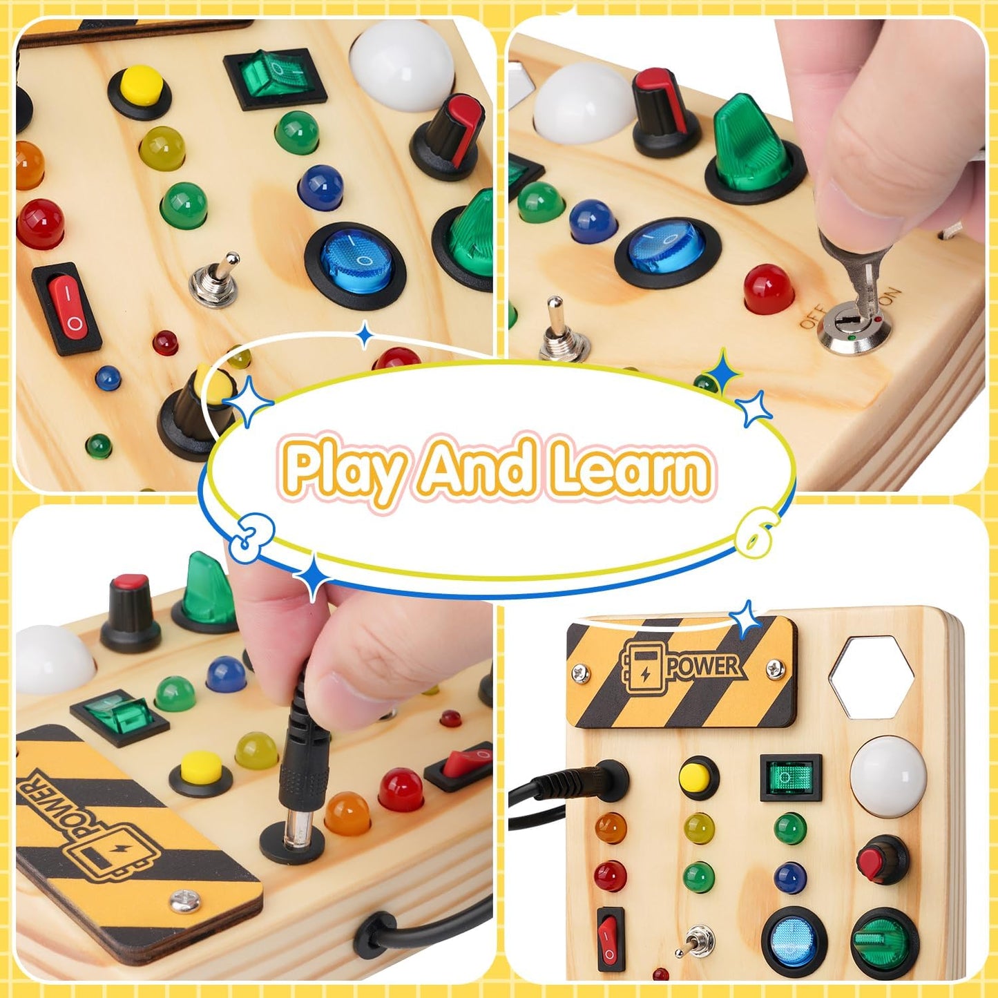 Colorful Learning Peg Board with LED Lights for Kids