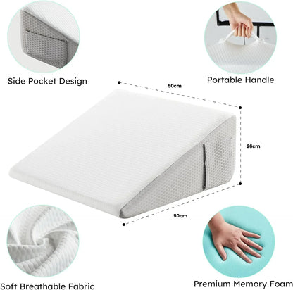 Comfortable Cooling Memory Foam Wedge Pillow for Back Pain