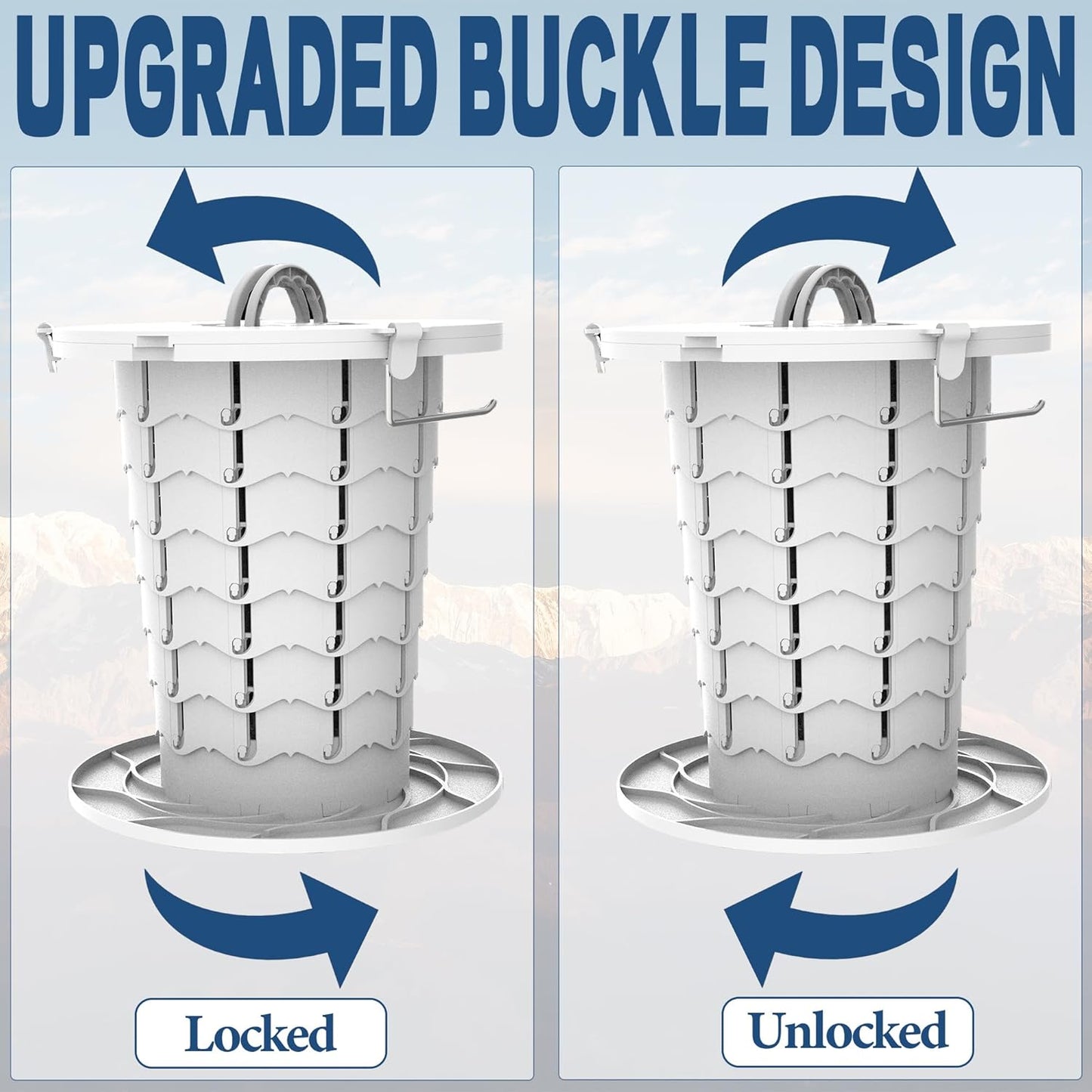 Compact Portable Camping Toilet with Adjustable Seat