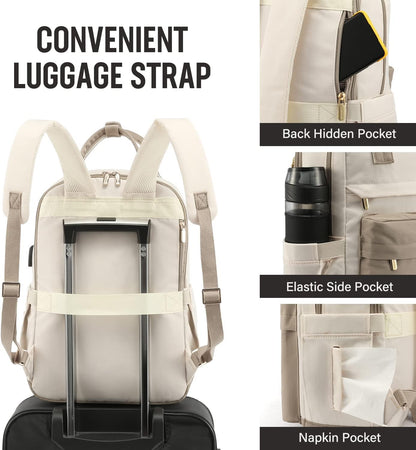 Waterproof 17-Inch Laptop Backpack with USB Charger
