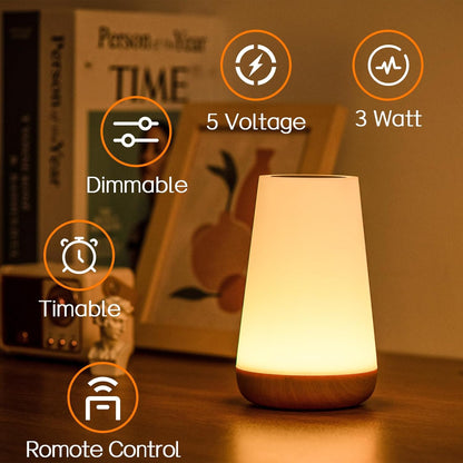 Colorful LED Touch Nightstand Lamp with RGB Colors