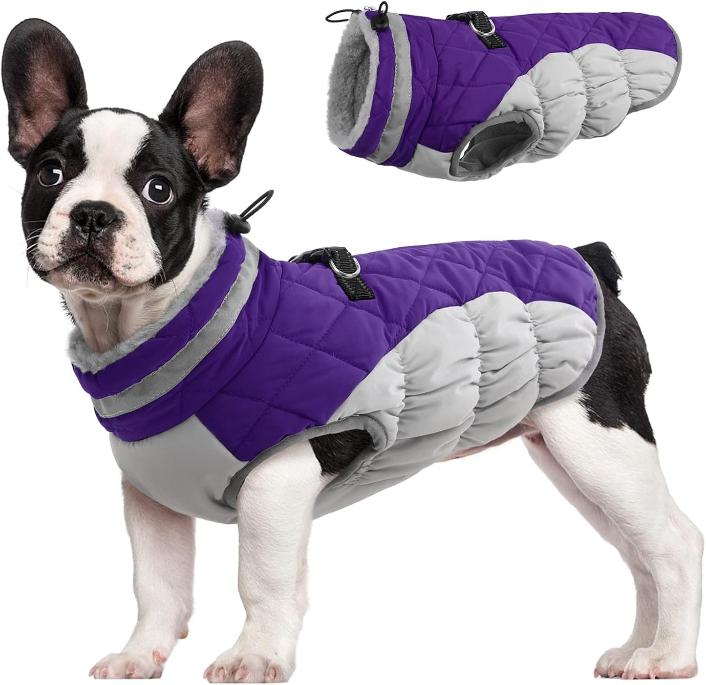 Waterproof Reflective Dog Coat with Fleece Lining